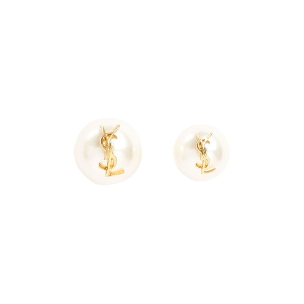 Saint Laurent Pearl Earrings With Monogram Women